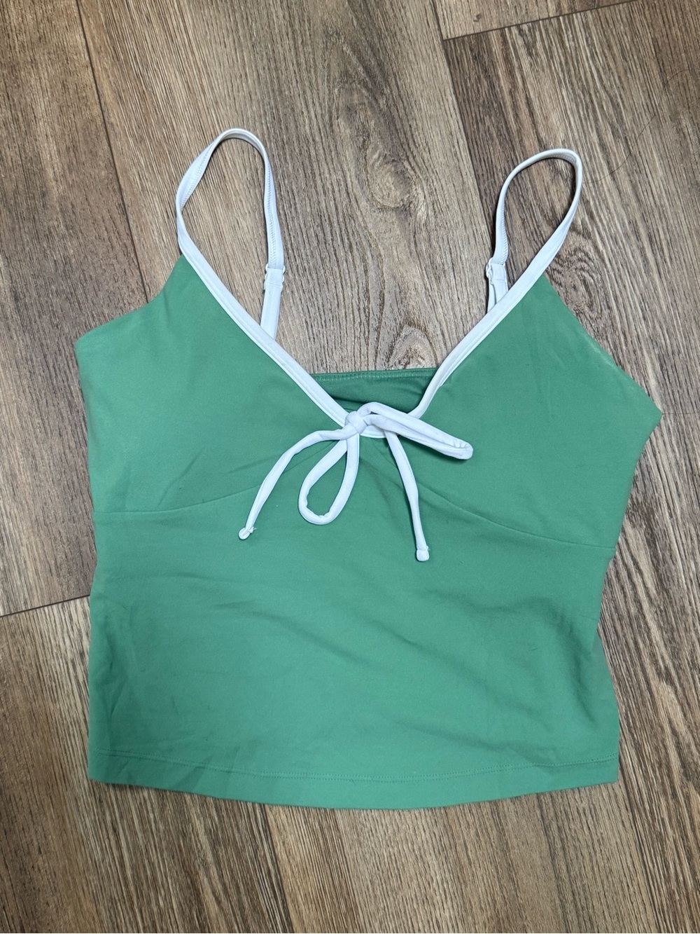 Green Tie-Front Cami Tank Top and Skirt set